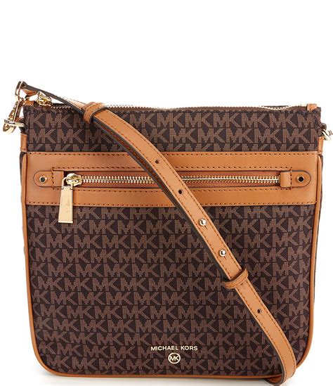 dillard michael kors crossbody brown leather bag|Michael Kors jet bag.